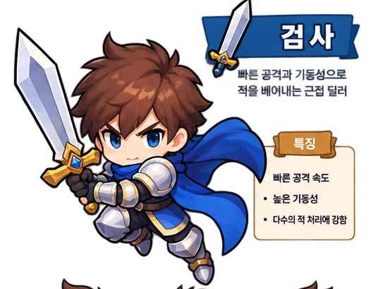 디펜스 키 아트 — 검사와 동료들이 적을 막아서는 장면